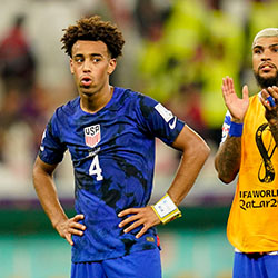 This is the USA Soccer Mens National Teams center defensive midfeilder Tyler Adams